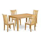 Ensemble Table à Manger Rectangulaire en Bois Massif et 4 Chaises – Ensemble de Salle à Manger/Cuisine en Chêne