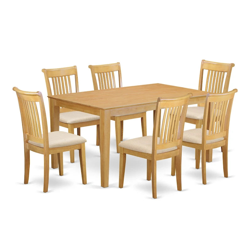 Ensemble Table à Manger Rectangulaire en Bois Massif et 4 Chaises – Ensemble de Salle à Manger/Cuisine en Chêne