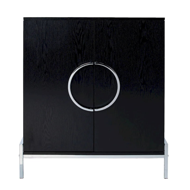 Meuble bar double porte Pierton – Meuble de rangement d'alcool autoportant avec étagères