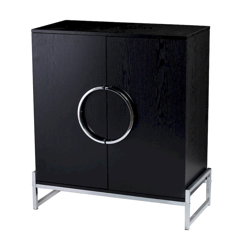 Meuble bar double porte Pierton – Meuble de rangement d'alcool autoportant avec étagères