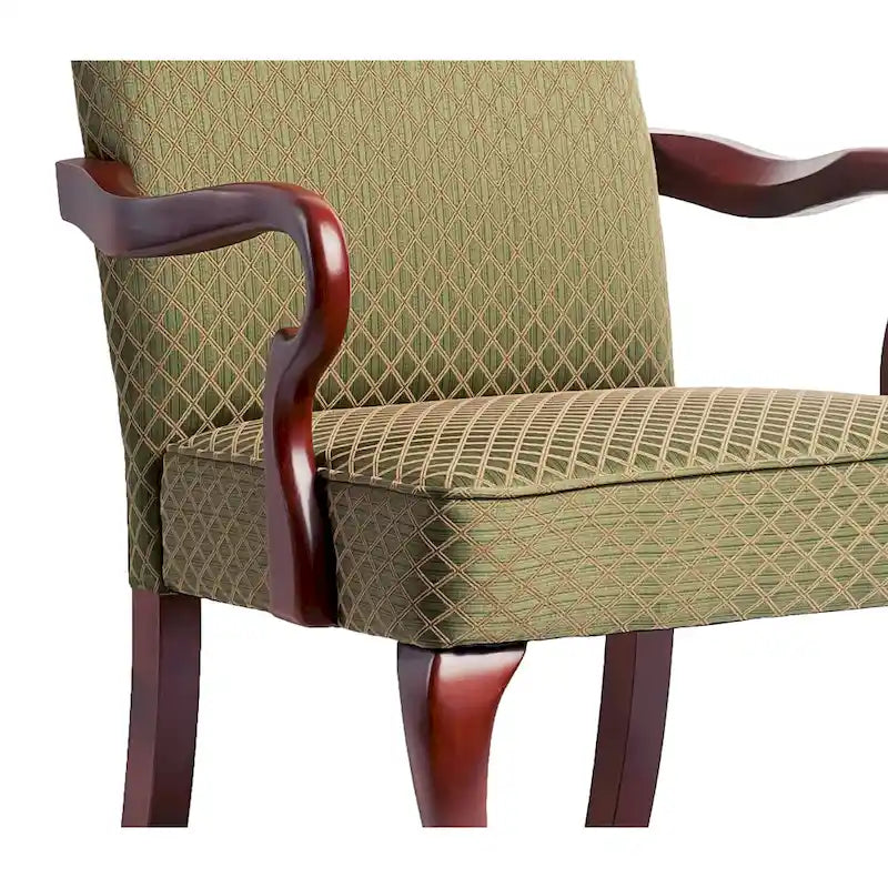Chaise d'appoint traditionnelle à dossier incurvé col de cygne | Finition cerisier | Rembourrage moelleux | 4 couleurs