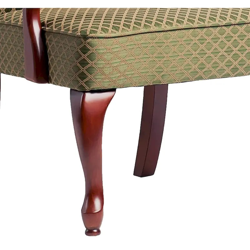 Chaise d'appoint traditionnelle à dossier incurvé col de cygne | Finition cerisier | Rembourrage moelleux | 4 couleurs