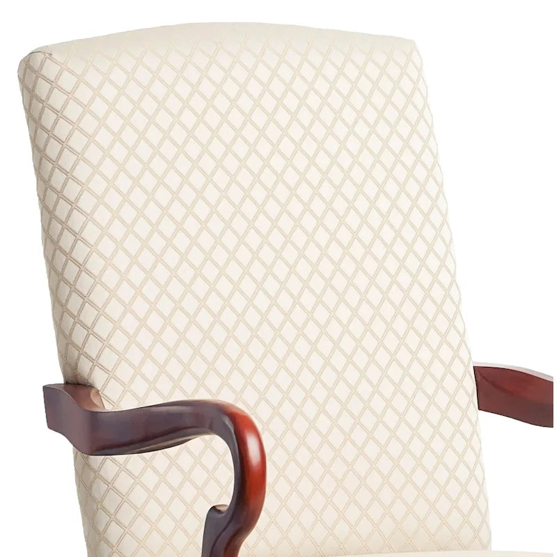 Chaise d'appoint traditionnelle à dossier incurvé col de cygne | Finition cerisier | Rembourrage moelleux | 4 couleurs