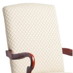 Chaise d'appoint traditionnelle à dossier incurvé col de cygne | Finition cerisier | Rembourrage moelleux | 4 couleurs