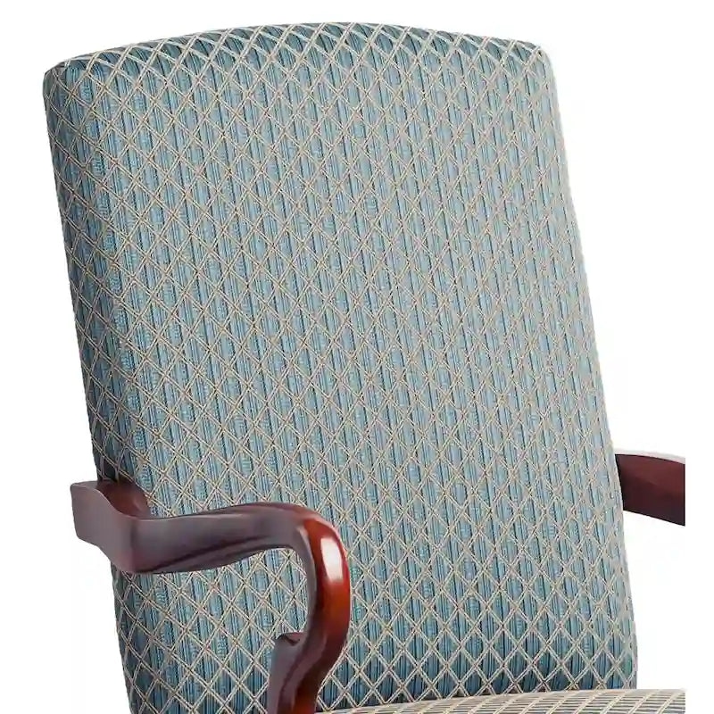 Chaise d'appoint traditionnelle à dossier incurvé col de cygne | Finition cerisier | Rembourrage moelleux | 4 couleurs