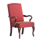 Chaise d'appoint traditionnelle à dossier incurvé col de cygne | Finition cerisier | Rembourrage moelleux | 4 couleurs