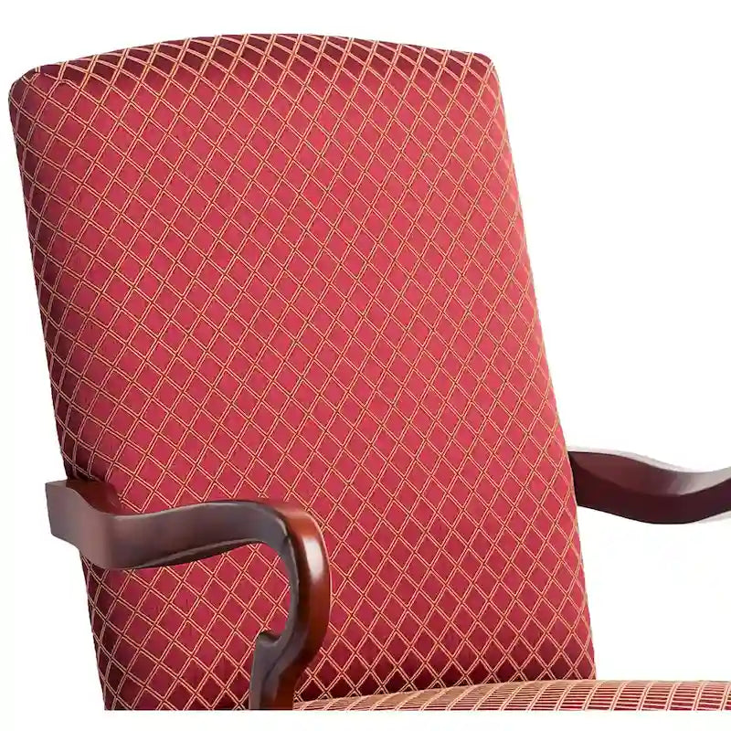 Chaise d'appoint traditionnelle à dossier incurvé col de cygne | Finition cerisier | Rembourrage moelleux | 4 couleurs