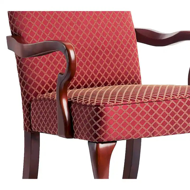 Chaise d'appoint traditionnelle à dossier incurvé col de cygne | Finition cerisier | Rembourrage moelleux | 4 couleurs