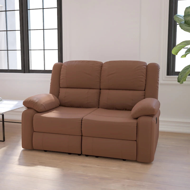 Causeuse inclinable contemporaine capitonnée avec appuie-tête et accoudoirs