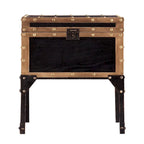 Table d'appoint Azul Antique Trunk – Table d'appoint de rangement vintage avec détails en bronze antique