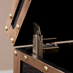 Table d'appoint Azul Antique Trunk – Table d'appoint de rangement vintage avec détails en bronze antique