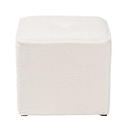 Pouffe rembourré en bouclette ivoire Isaiah moderne et contemporain