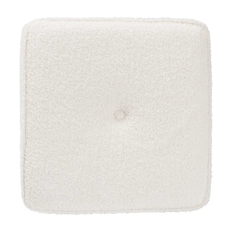 Pouffe rembourré en bouclette ivoire Isaiah moderne et contemporain