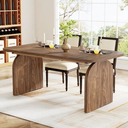 Table à manger rétro en bois de 63 pouces pour 4 à 6 personnes