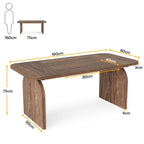 Table à manger rétro en bois de 63 pouces pour 4 à 6 personnes