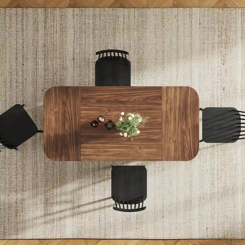 Table à manger rétro en bois de 63 pouces pour 4 à 6 personnes