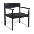 Fauteuil d'appoint bohème en corde tressée danoise | Cadre en bois massif | Style scandinave | 63,5 cm (L) x 63,5 cm (P) x 76,2 cm (H)