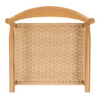 Fauteuil d'appoint bohème en corde tressée danoise | Cadre en bois massif | Style scandinave | 63,5 cm (L) x 63,5 cm (P) x 76,2 cm (H)