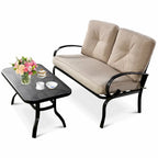 Costway Ensemble 2 Meubles de Jardin Canapé Causeuse Table Basse Banc avec - Voir Détails