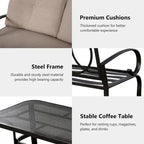 Costway Ensemble 2 Meubles de Jardin Canapé Causeuse Table Basse Banc avec - Voir Détails