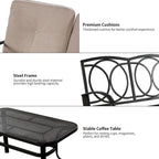 Costway Ensemble 2 Meubles de Jardin Canapé Causeuse Table Basse Banc avec - Voir Détails