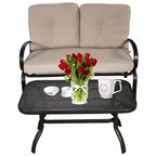 Costway Ensemble 2 Meubles de Jardin Canapé Causeuse Table Basse Banc avec - Voir Détails
