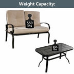 Costway Ensemble 2 Meubles de Jardin Canapé Causeuse Table Basse Banc avec - Voir Détails