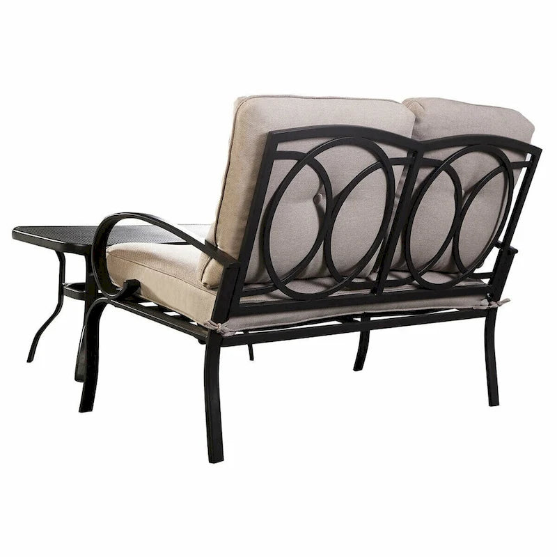 Costway Ensemble 2 Meubles de Jardin Canapé Causeuse Table Basse Banc avec - Voir Détails