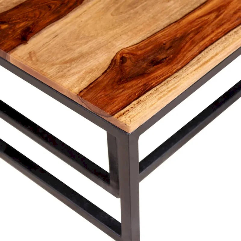 Lot de 2 tables basses gigognes – Tables de salon en bois de Sesham massif