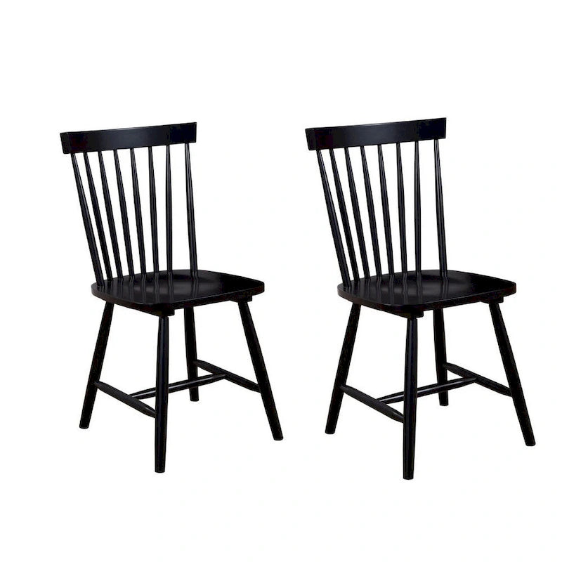 Chaise de salle à manger, hévéa, dossier Windsor, lot de 2 - 19,5 L x 18 l x 34 H