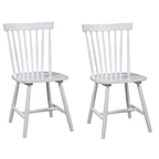Chaise de salle à manger, hévéa, dossier Windsor, lot de 2 - 19,5 L x 18 l x 34 H