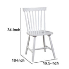 Chaise de salle à manger, hévéa, dossier Windsor, lot de 2 - 19,5 L x 18 l x 34 H