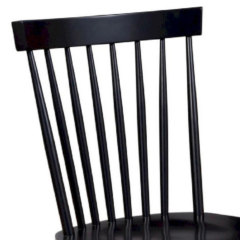 Chaise de salle à manger, hévéa, dossier Windsor, lot de 2 - 19,5 L x 18 l x 34 H