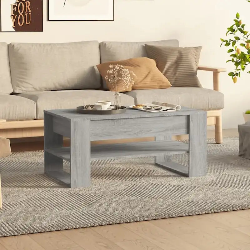 Table basse en bois composite multicolore – Table de salon moderne 40,2x21,7x17,7