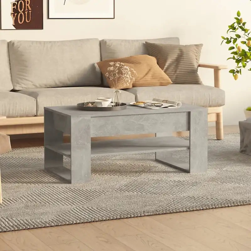 Table basse en bois composite multicolore – Table de salon moderne 40,2x21,7x17,7