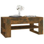 Table basse en bois composite multicolore – Table de salon moderne 40,2x21,7x17,7