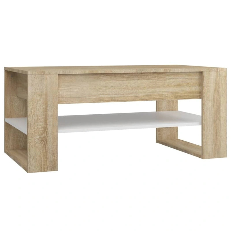 Table basse en bois composite multicolore – Table de salon moderne 40,2x21,7x17,7