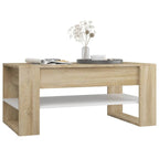 Table basse en bois composite multicolore – Table de salon moderne 40,2x21,7x17,7