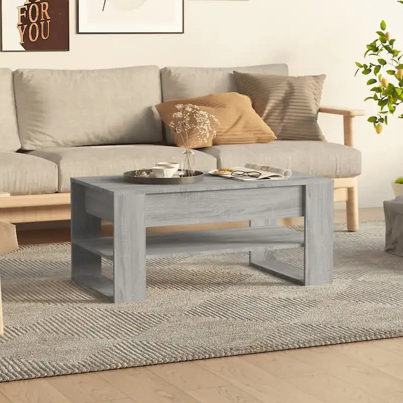 Table basse en bois composite multicolore – Table de salon moderne 40,2x21,7x17,7