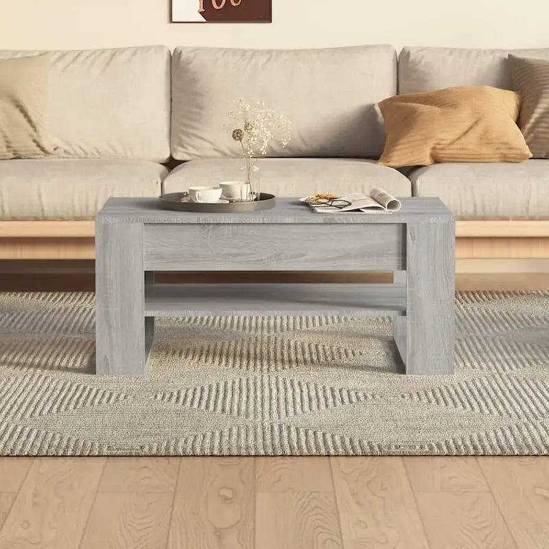 Table basse en bois composite multicolore – Table de salon moderne 40,2x21,7x17,7