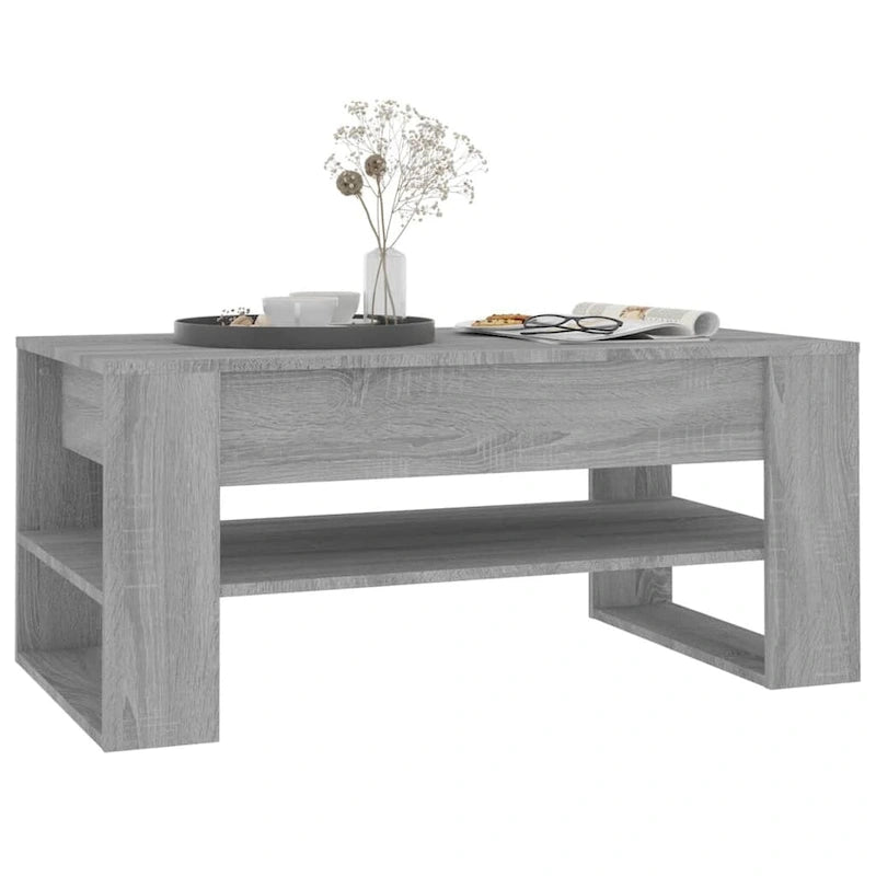 Table basse en bois composite multicolore – Table de salon moderne 40,2x21,7x17,7