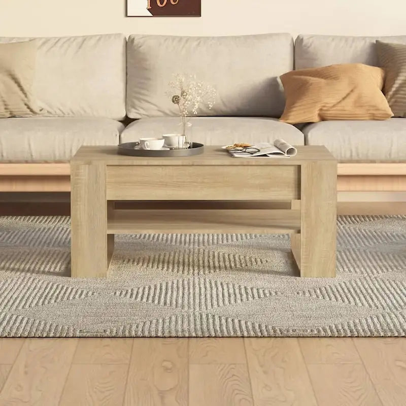 Table basse en bois composite multicolore – Table de salon moderne 40,2x21,7x17,7