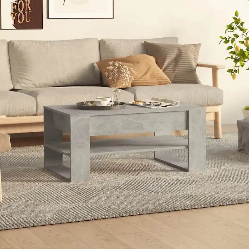 Table basse en bois composite multicolore – Table de salon moderne 40,2x21,7x17,7