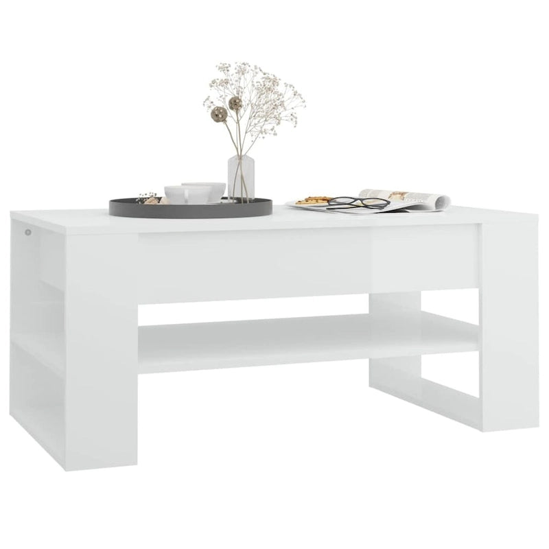 Table basse en bois composite multicolore – Table de salon moderne 40,2x21,7x17,7