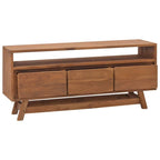 Meuble TV en bois de teck massif 110x30x50 cm – Meuble multimédia bas