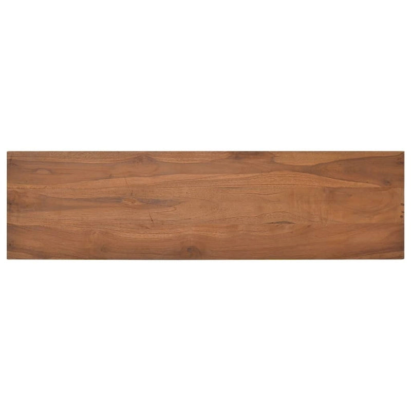 Meuble TV en bois de teck massif 110x30x50 cm – Meuble multimédia bas