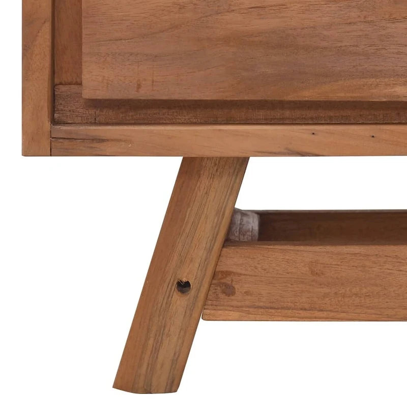 Meuble TV en bois de teck massif 110x30x50 cm – Meuble multimédia bas