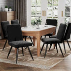 Lot de 2 chaises de salle à manger noires, chaises de salle à manger en velours, sans accoudoirs, chaises d'appoint de cuisine