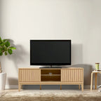 Meuble TV coulissant de style rustique de 58 po avec gestion des câbles | Convient aux téléviseurs jusqu'à 65 po | MDF | 3 couleurs
