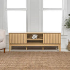 Meuble TV coulissant de style rustique de 58 po avec gestion des câbles | Convient aux téléviseurs jusqu'à 65 po | MDF | 3 couleurs